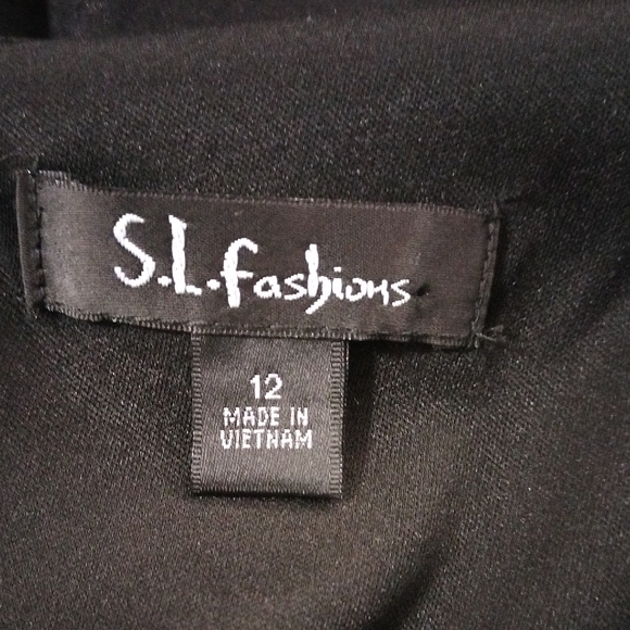 S.L. Fashion Elegant Black One-Shoulder Dress Size 12 - Picture 7 of 9